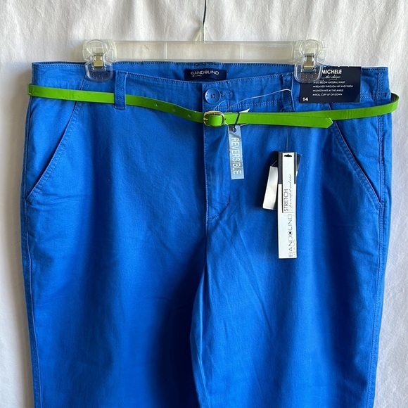 Bandolino Michele French blue new chinos with reversible belt, size 14 - Picture 2 of 9